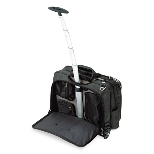 Contour Rolling Laptop Case, Fits Devices Up to 17", Ballistic Nylon, 17.5 x 9.5 x 13, Black. Picture 1