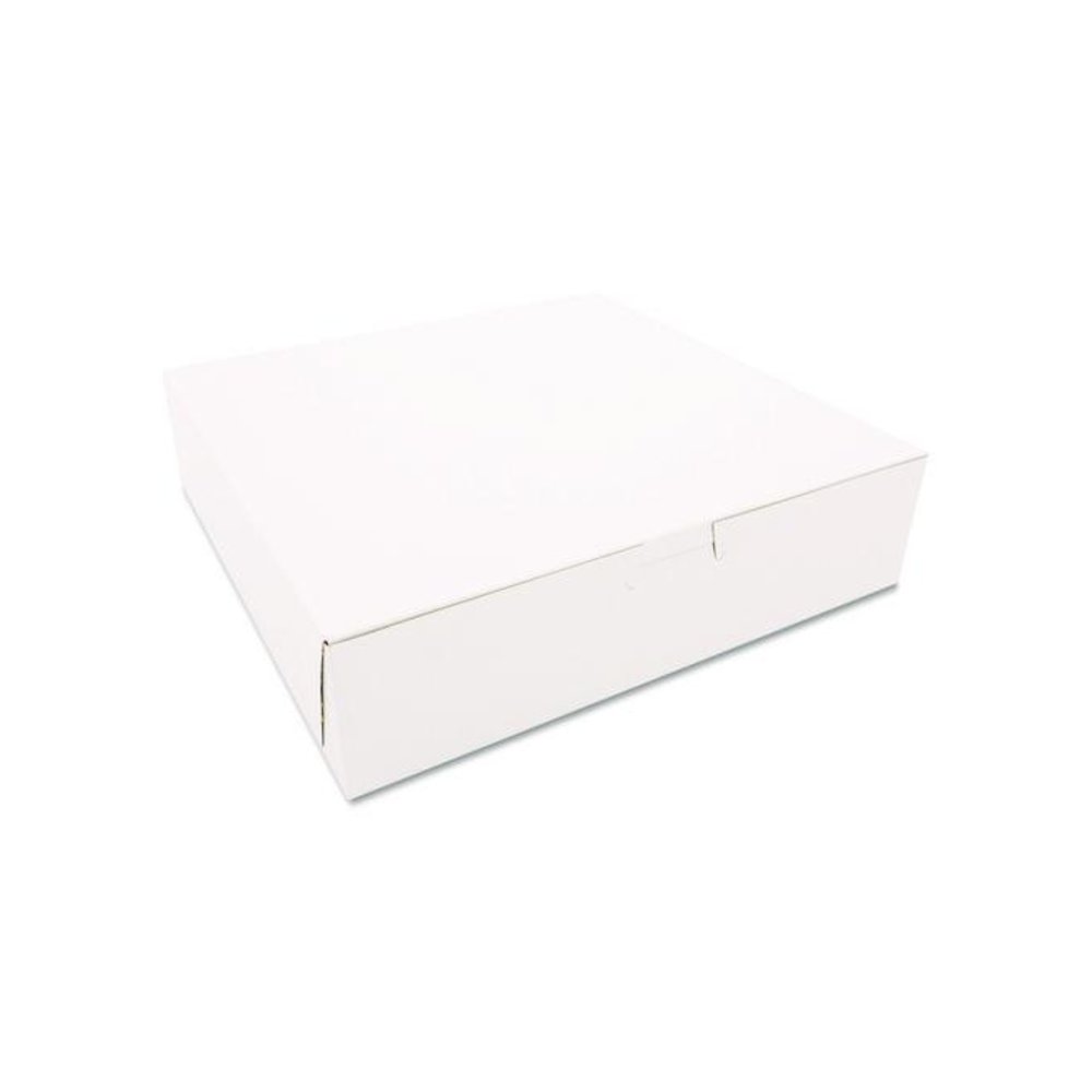 White One-Piece Non-Window Bakery Boxes, 10 x 10 x 2.5, White, Paper, 250/Carton. Picture 1
