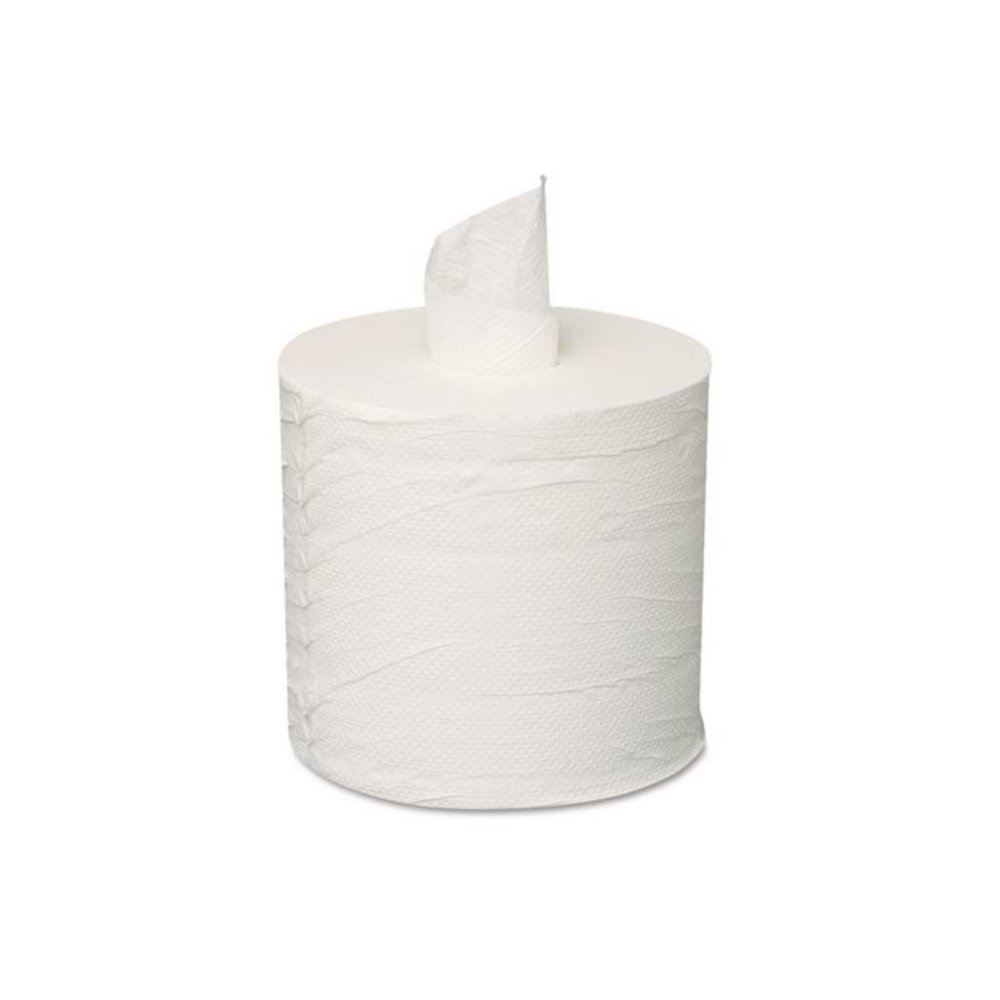 Centerpull Towel, 2-Ply, 7.3" x 500 ft, White, 600 Roll, 6 Rolls/Carton. Picture 2