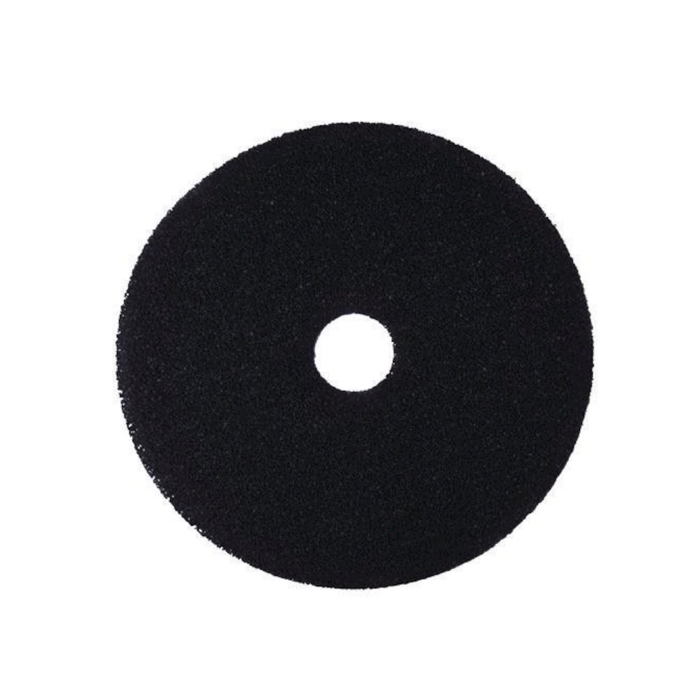 Low-Speed Stripper Floor Pad 7200, 16" Diameter, Black, 5/Carton. Picture 1