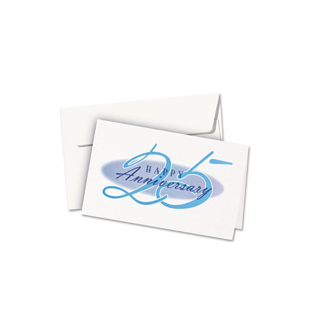 Half-Fold Greeting Cards with Envelopes, Inkjet, 65 lb, 5.5 x 8.5, Textured Uncoated White, 1 Card/Sheet, 30 Sheets/Box. Picture 3