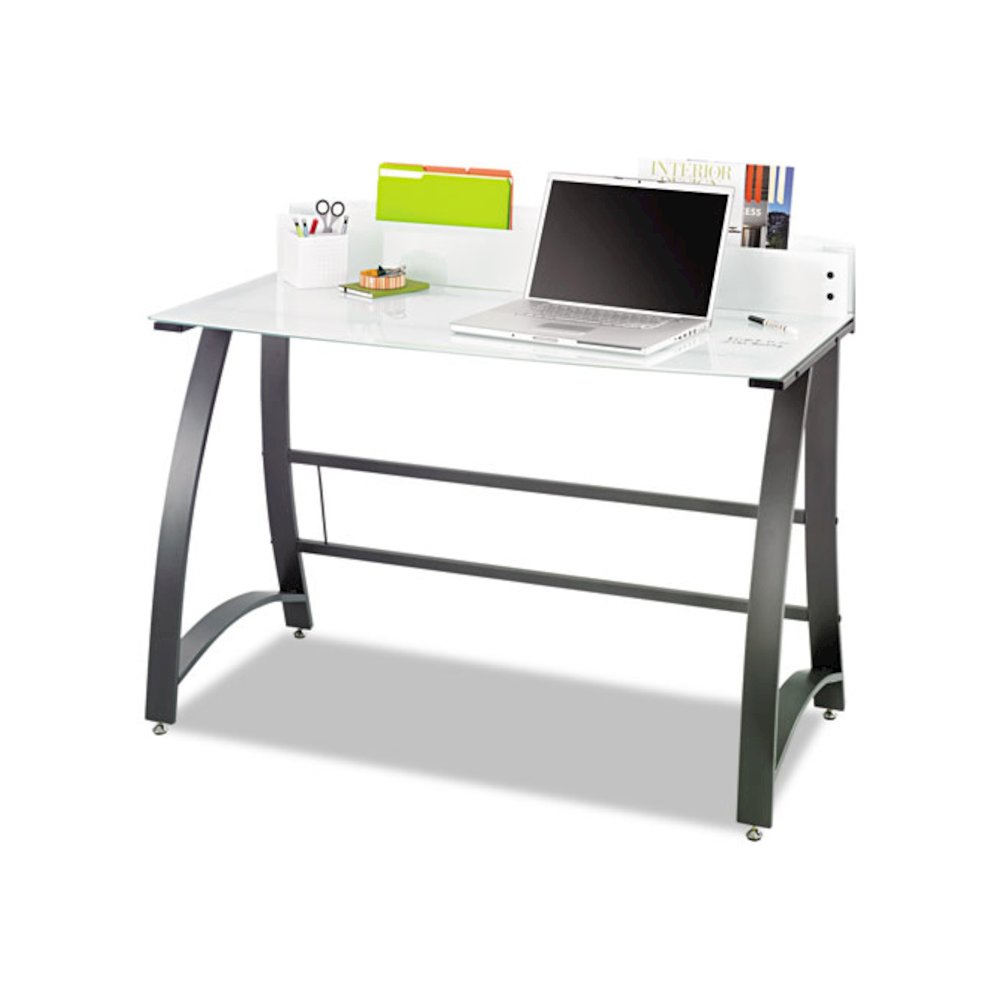 Xpressions 47" Computer Desk, 47" x 23" x 37", Frosted/Black. Picture 2