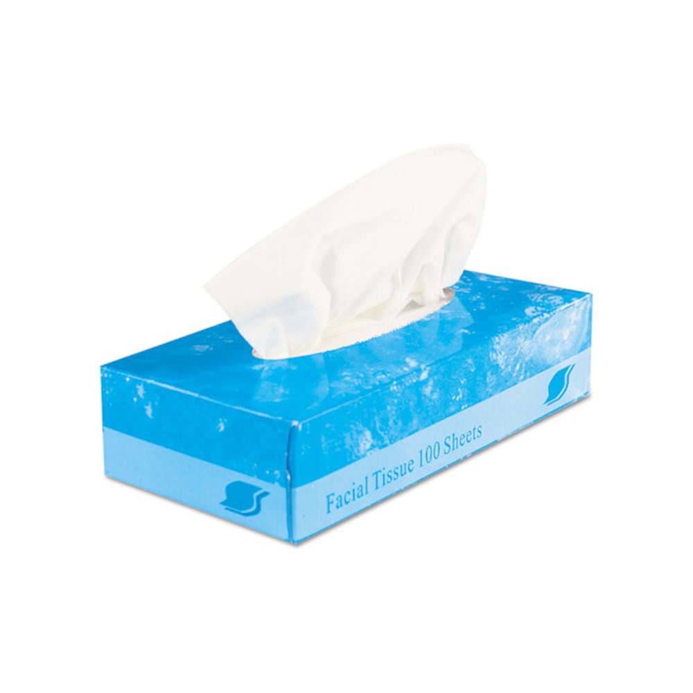 Boxed Facial Tissue, 2-Ply, White, 100 Sheets/Box, 30 Boxes/Carton. Picture 4
