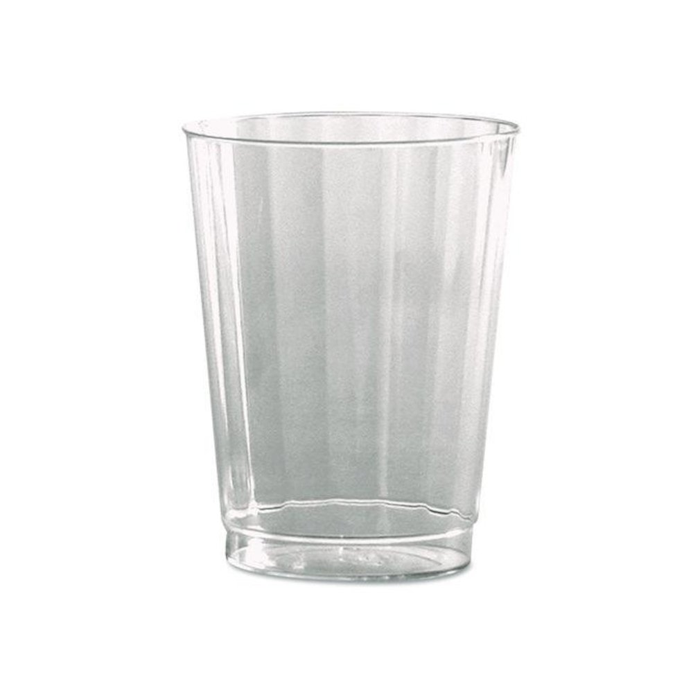 Classic Crystal Plastic Tumblers, 10 oz, Clear, Fluted, Tall, 20/Pack, 12 Packs/Carton. Picture 1