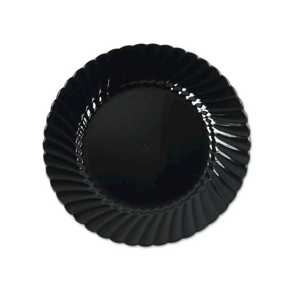 Classicware Plastic Plates, 6" dia, Black, 10/Pack, 18 Packs/Carton. Picture 1