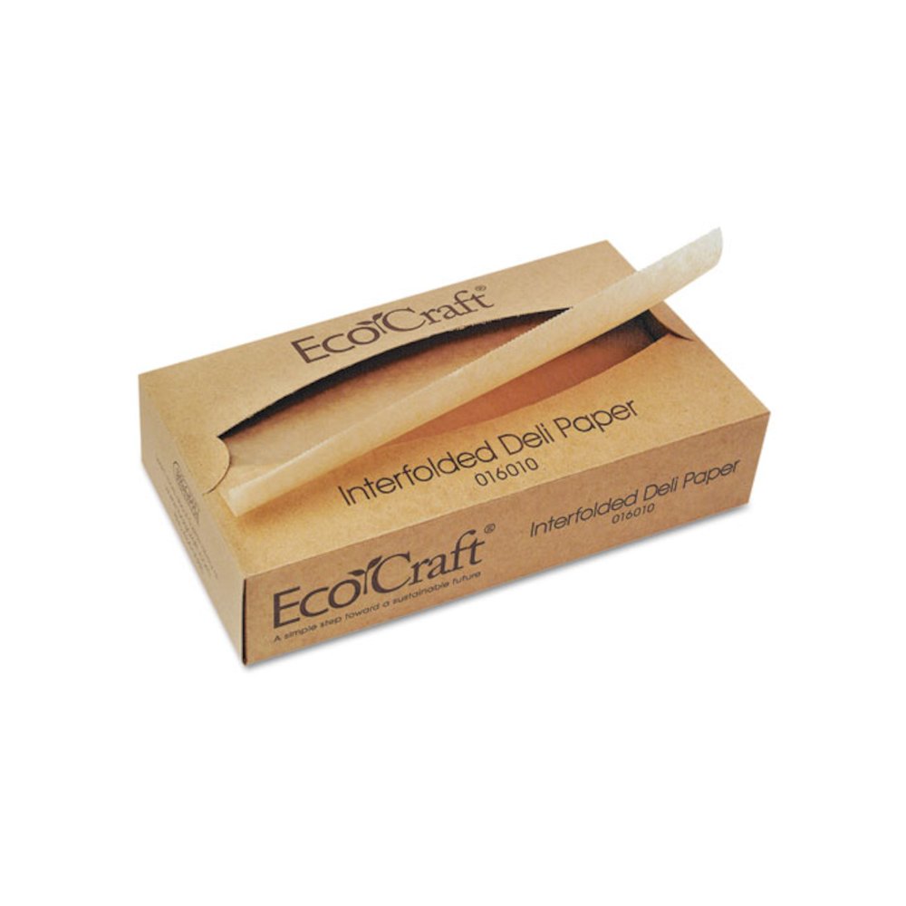 EcoCraft Interfolded Soy Wax Deli Sheets, 10 x 10.75, 500 Sheets/Box, 12 Boxes/Carton. Picture 2