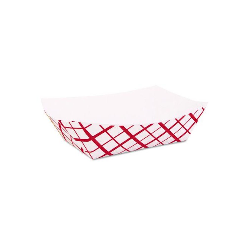 Paper Food Baskets, 2 lb Capacity, Red/White, Paper, 1,000/Carton. Picture 1