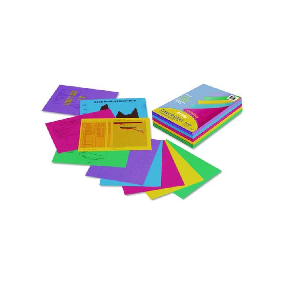 Array Colored Bond Paper, 24 lb Bond Weight, 8.5 x 11, Assorted Designer Colors, 500/Ream. Picture 2
