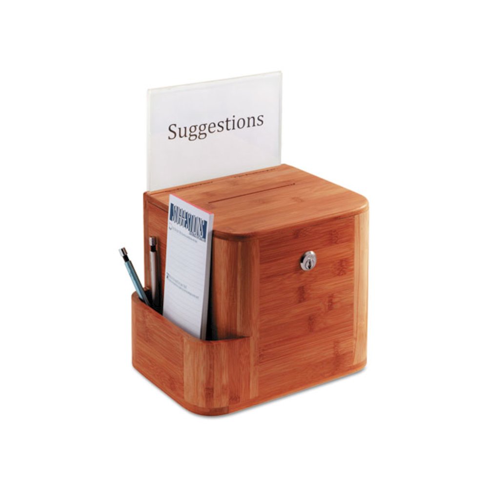 Bamboo Suggestion Boxes, 10 x 8 x 14, Cherry. Picture 1