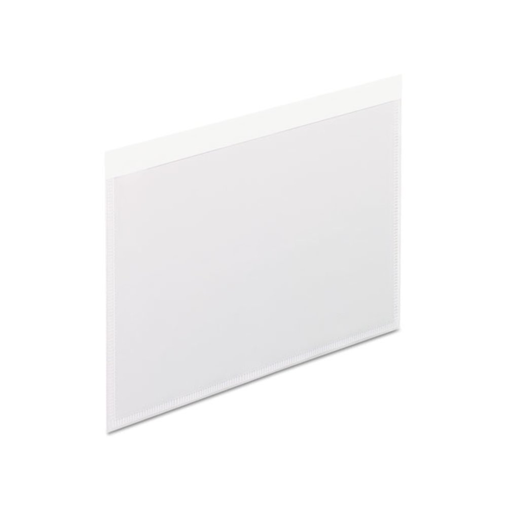Self-Adhesive Pockets, 6" x 4", Clear Front/White Back, 100/Box. Picture 1
