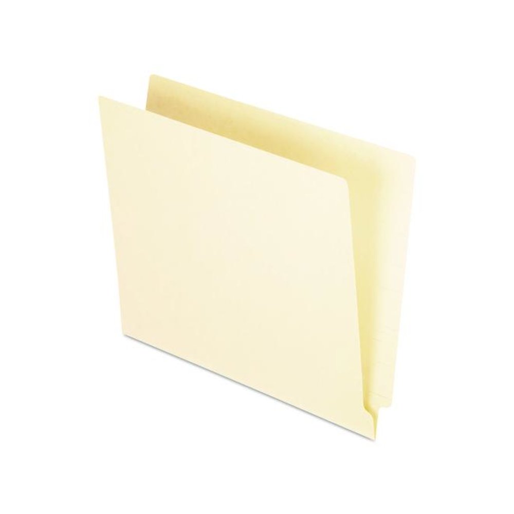 Manila End Tab Folders, 9.5" High Front, Straight 1-Ply Tabs, Letter Size, Manila, 100/Box. Picture 1