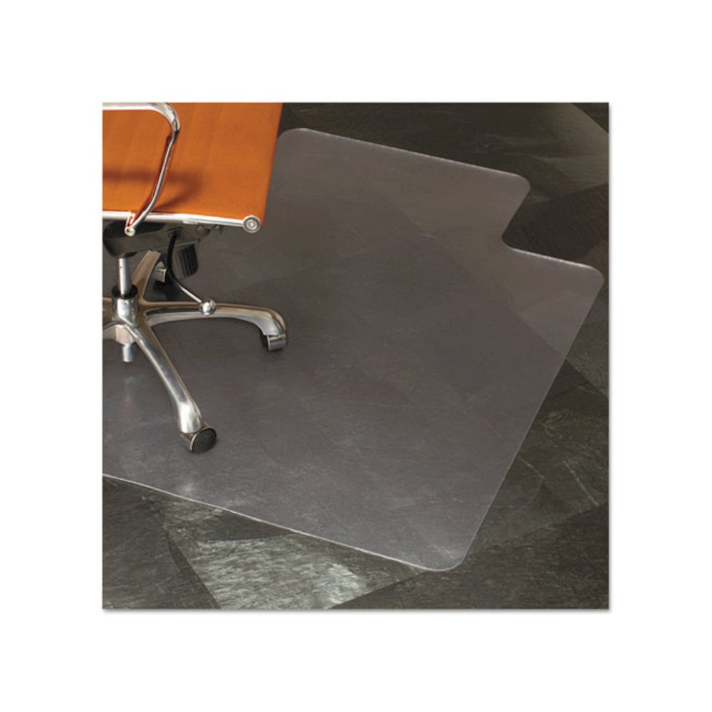 Natural Origins Biobased Chair Mat for Hard Floors, Rectangular with Lip, Straight Edges, 45" x 53", Clear. Picture 1