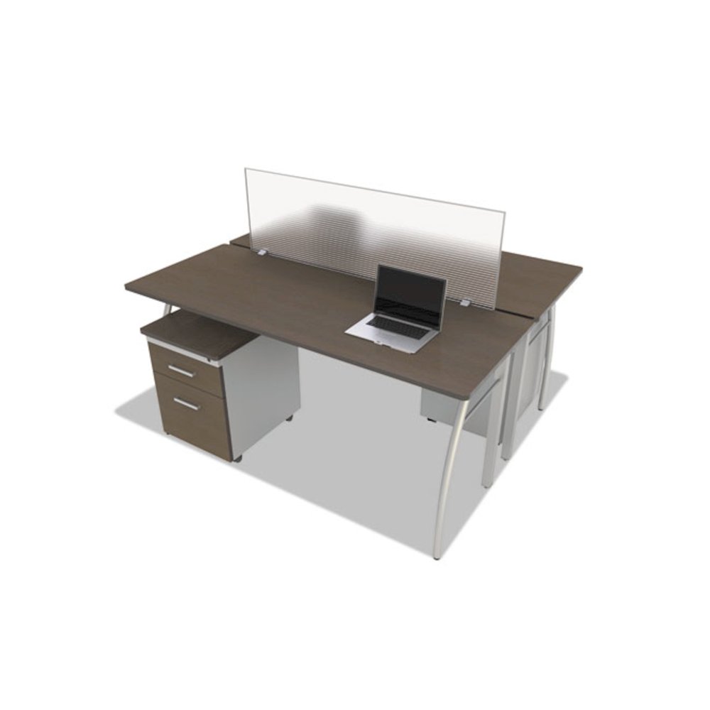 Trento Line Dividing Panel, Polycarbonate, 47.13w x 1.75d x 15.5h, Translucent. Picture 2