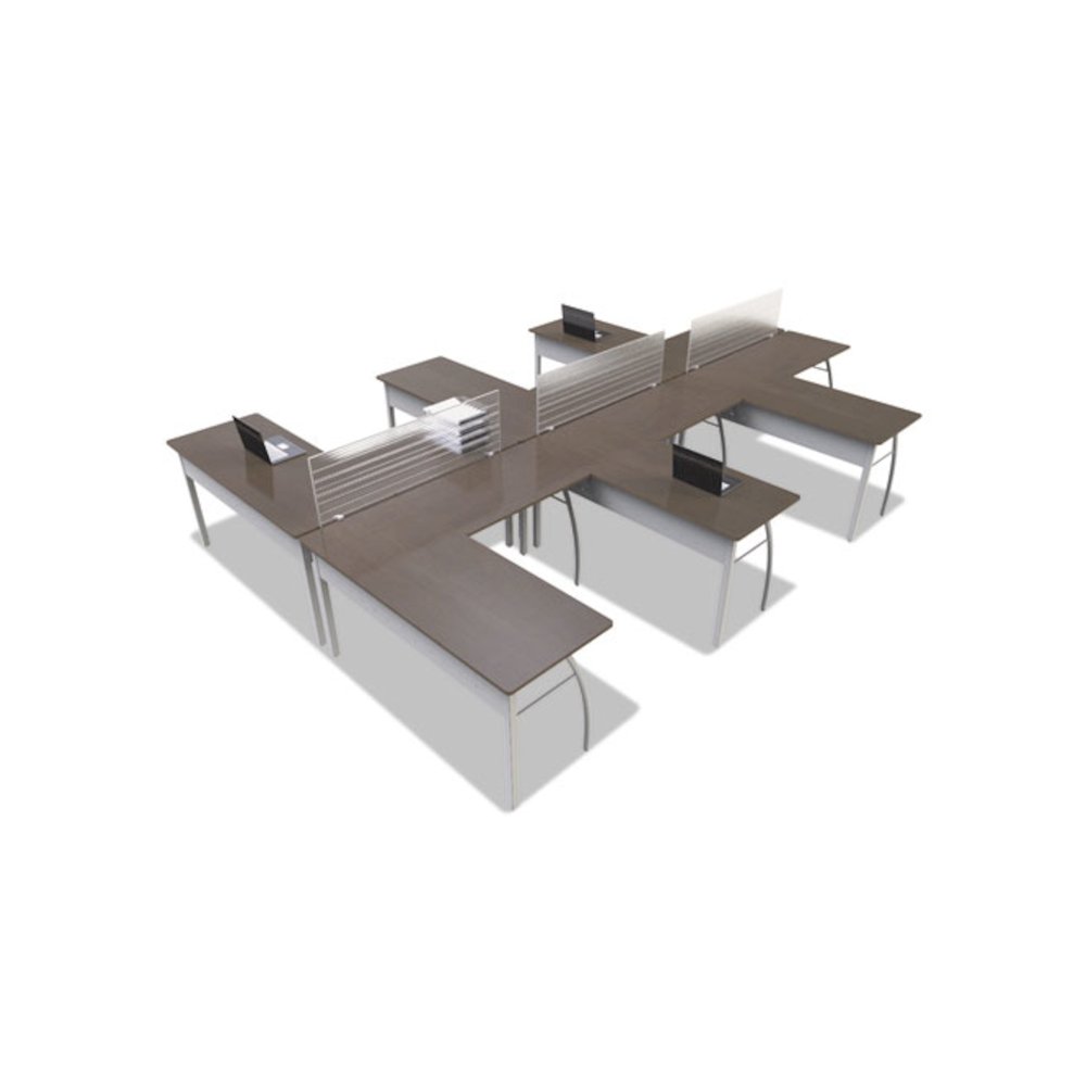 Trento Line Dividing Panel, Polycarbonate, 47.13w x 1.75d x 15.5h, Translucent. Picture 6