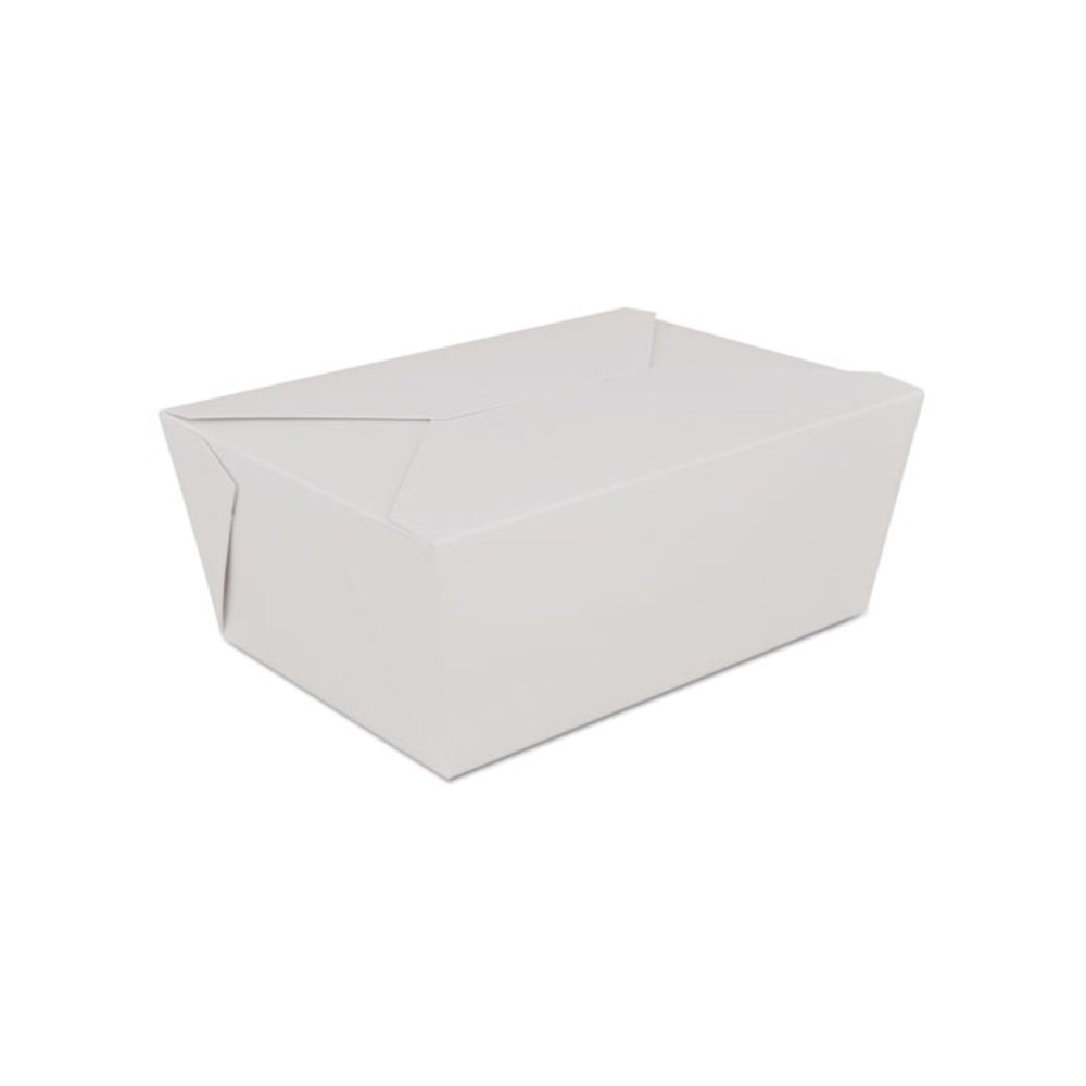 ChampPak Retro Carryout Boxes, #4, 7.75 x 5.5 x 3.5, White, Paper, 160/Carton. Picture 1