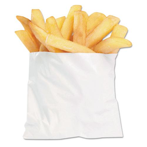 French Fry Bags, 4.5" x 2" x 3.5", White, 2,000/Carton. Picture 1