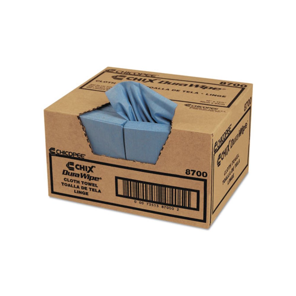 VeraClean Critical Cleaning Wipes, Smooth Texture, 1/4 Fold, 1-Ply, 12 x 13, Unscented, Blue, 400/Carton. Picture 1