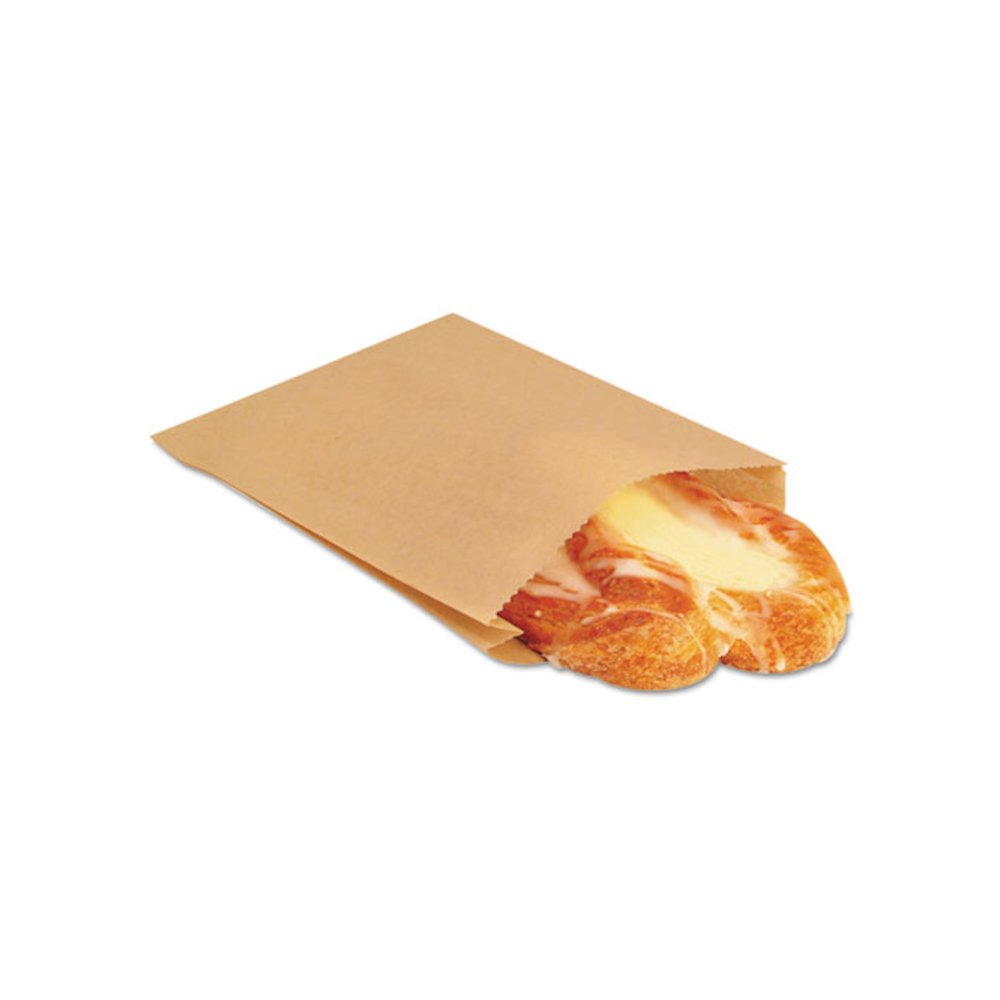 EcoCraft Grease-Resistant Sandwich Bags, 6.5" x 1" x 8", Natural, 2,000/Carton. Picture 1