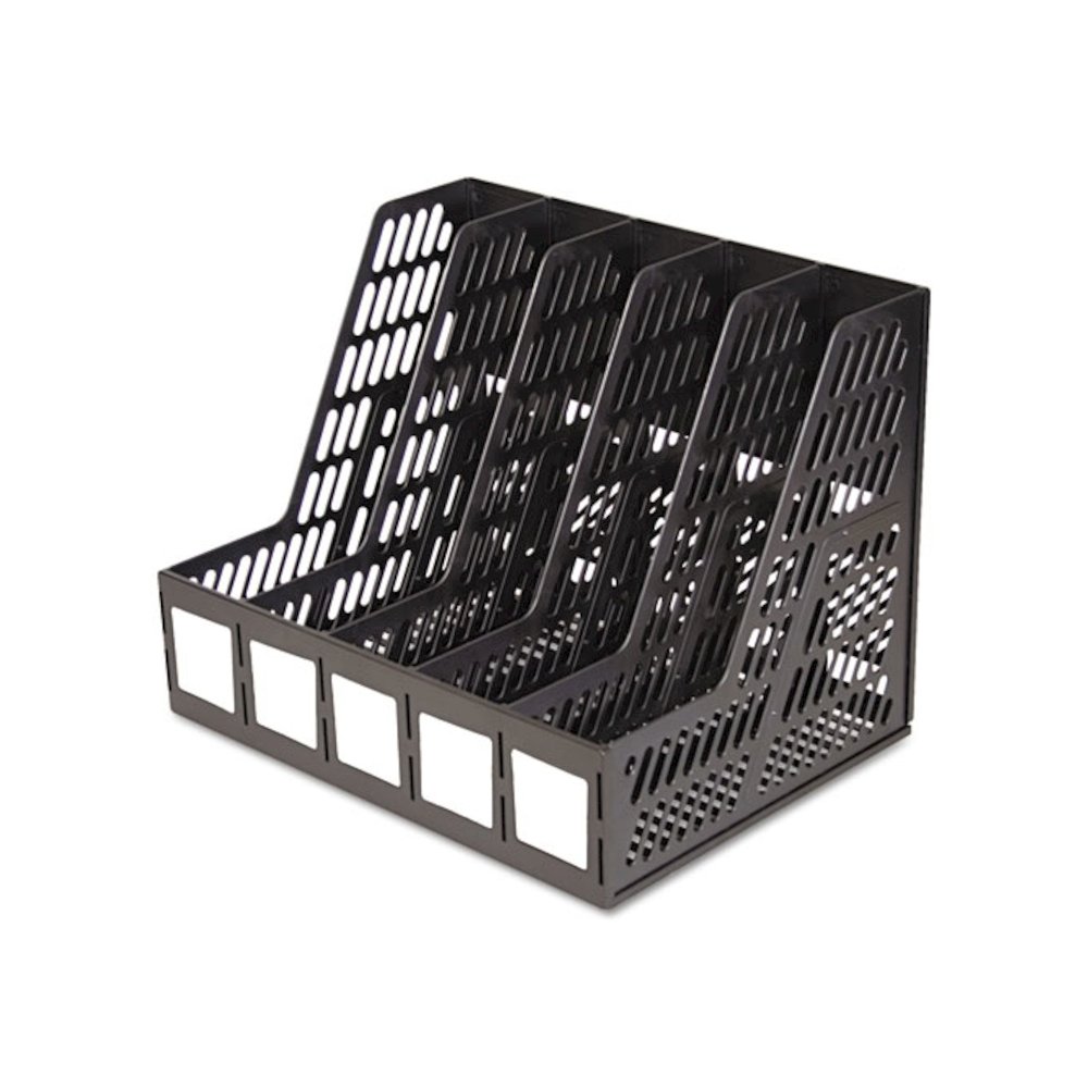 Literature File, Five Slots, 13.25 x 10 x 10.25, Black. Picture 1