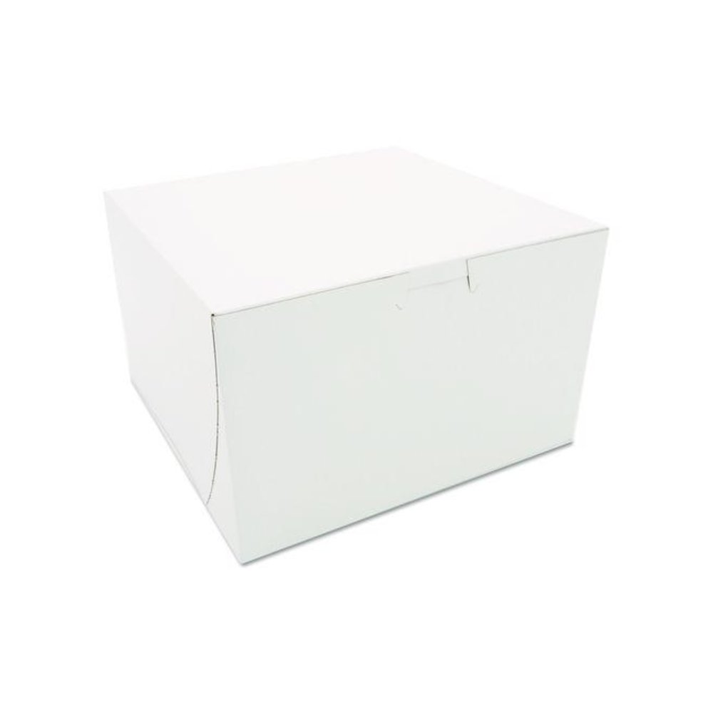 White One-Piece Non-Window Bakery Boxes, 8 x 8 x 5, White, Paper, 100/Carton. Picture 1