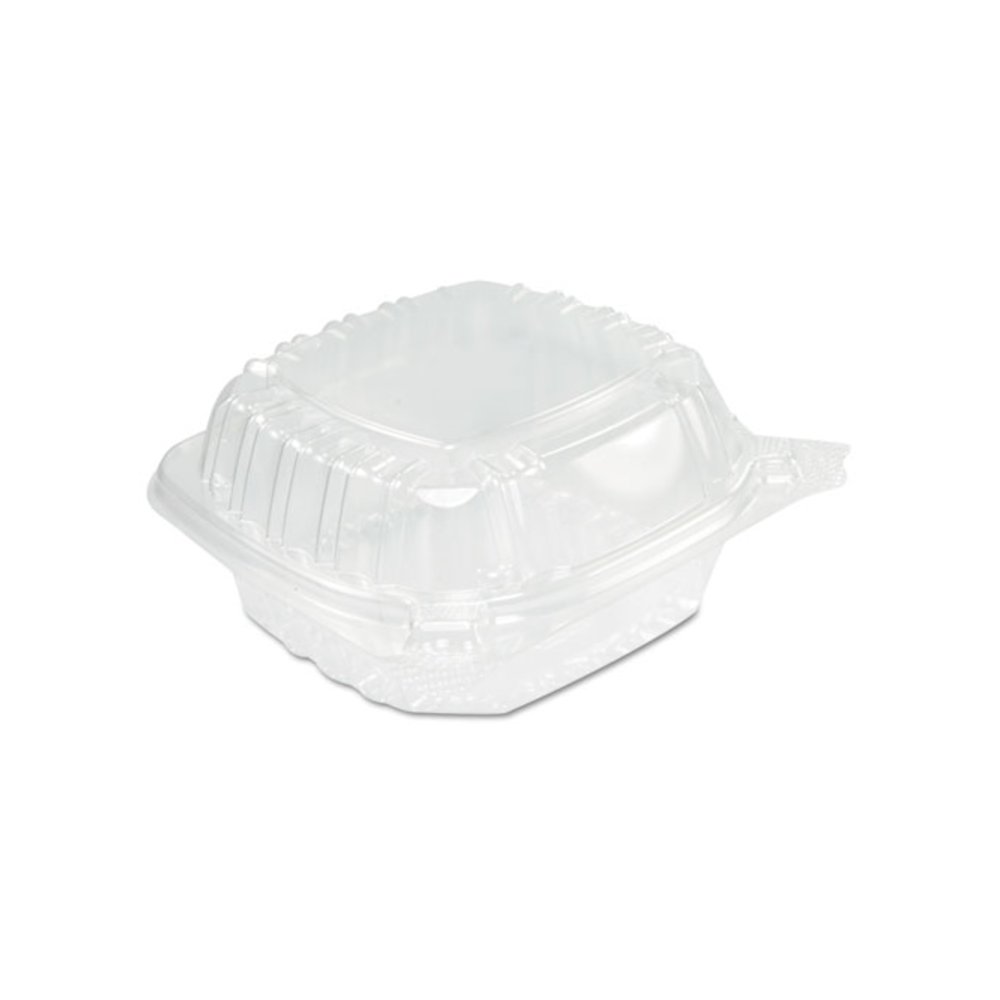 ClearSeal Hinged-Lid Plastic Containers, Sandwich Container, 13.8 oz, 5.4 x 5.3 x 2.6, Clear, Plastic, 500/Carton. Picture 1