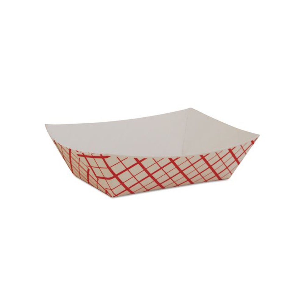 Paper Food Baskets, 0.5 lb Capacity, 4.58 x 3.2 x 1.25, Red/White, Paper, 1,000/Carton. Picture 1
