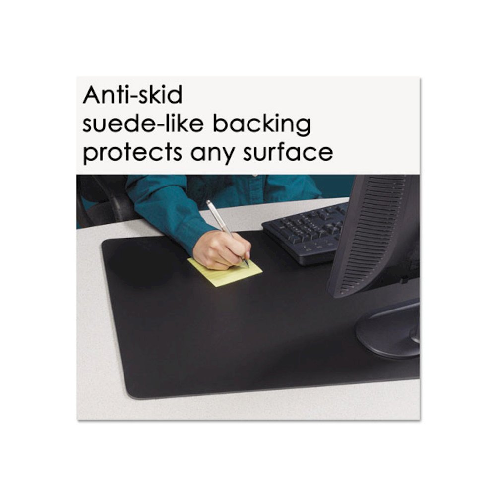 Rhinolin II Desk Pad with Antimicrobial Protection, 36" x 24", Black. Picture 4