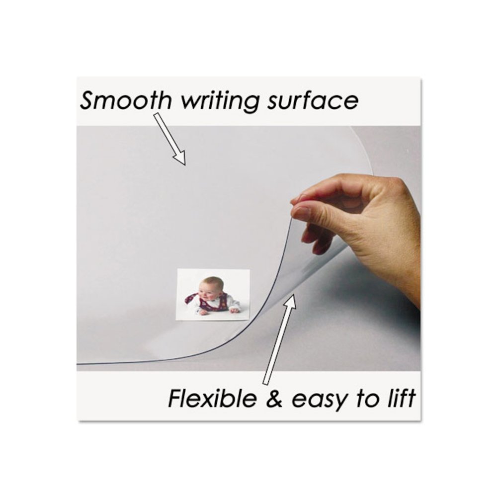 KrystalView Desk Pad with Antimicrobial Protection, Glossy Finish, 24" x 19", Clear. Picture 3