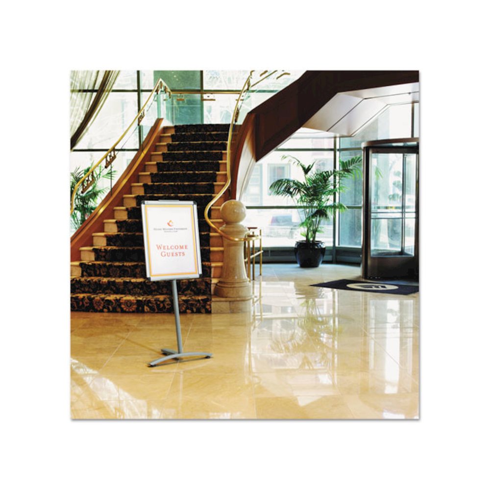 Improv Lobby Clip-Frame Pedestal Sign, 18 x 24 Frame, 54" High, Aluminum. Picture 2