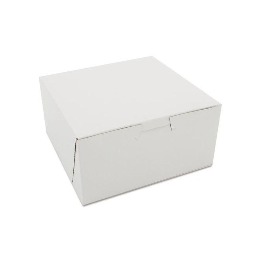 White One-Piece Non-Window Bakery Boxes, 6 x 6 x 3, White, Paper, 250/Carton. Picture 1