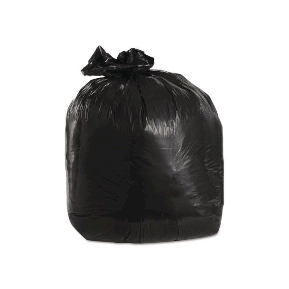 Low-Density Can Liners, 20 gal, 1.25 mil, 30" x 36", Black, Flat Pack, 100/Carton. Picture 1