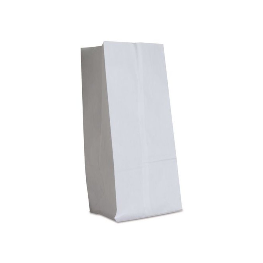 Grocery Paper Bags, 16# Size, 40# Basis Weight, 7.75" x 4.75" x 16", White, 500/Bundle. Picture 1