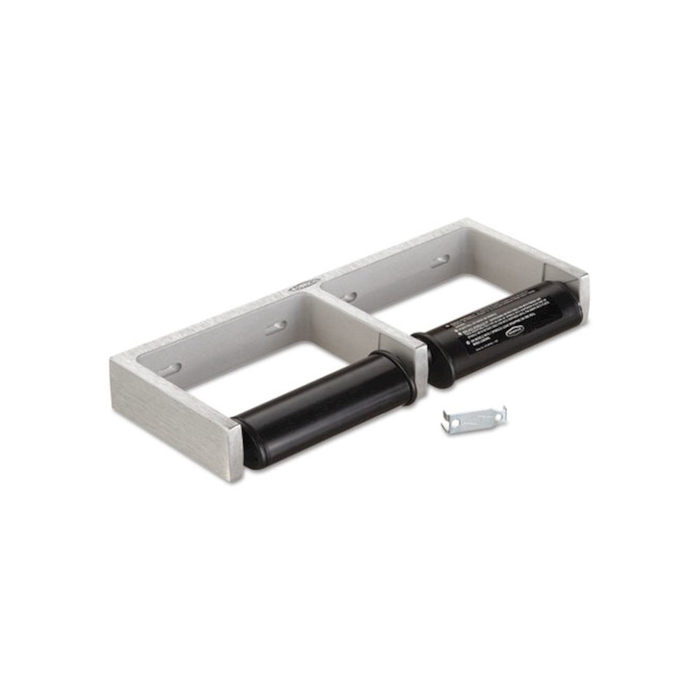 ClassicSeries Toilet Tissue Dispenser for Two Rolls, 12.5 x 4 86 x 1.5, Satin Finish Cast Aluminum. Picture 1
