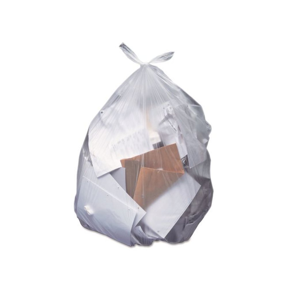 Linear Low-Density Can Liners, 55 gal, 0.7 mil, 43" x 47", Clear, 100/Carton. Picture 1