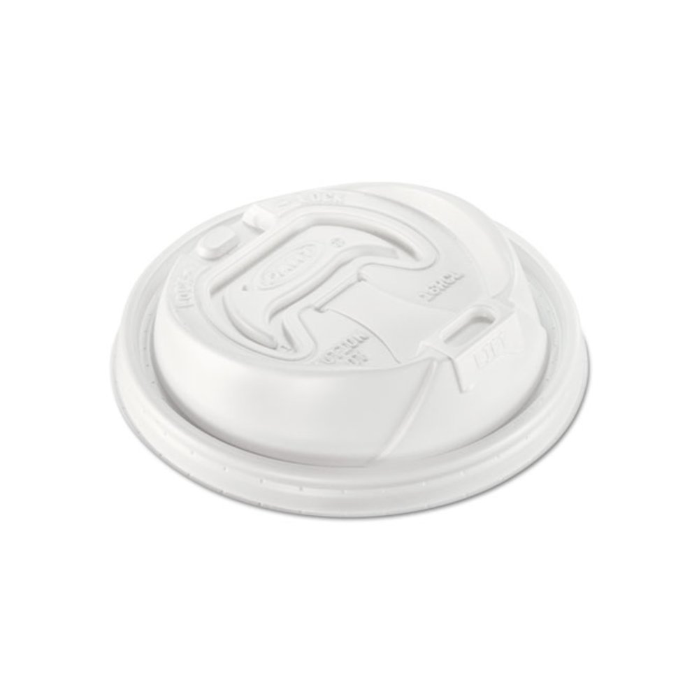 Optima Reclosable Lid, Fits 12 oz to 24 oz Hot Cups, Plastic, White, 100/Pack. Picture 2