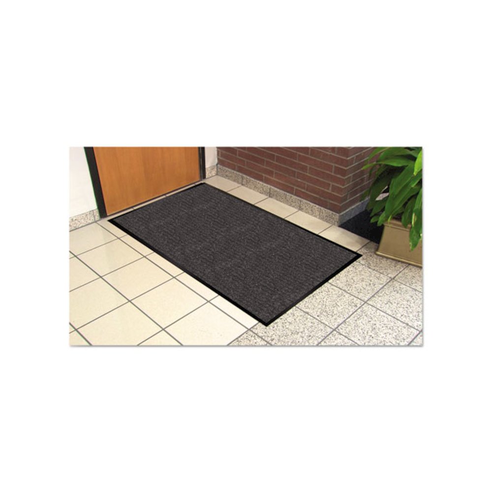 Golden Series Dual Rib Indoor Wiper Mats, Rectangular, Charcoal Gray Carpeted Surface, 36" x 60". Picture 4