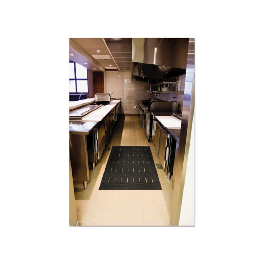 Free Flow Comfort Utility Floor Mat, 36" x 48", Black Non-Slip Vented Surface. Picture 4