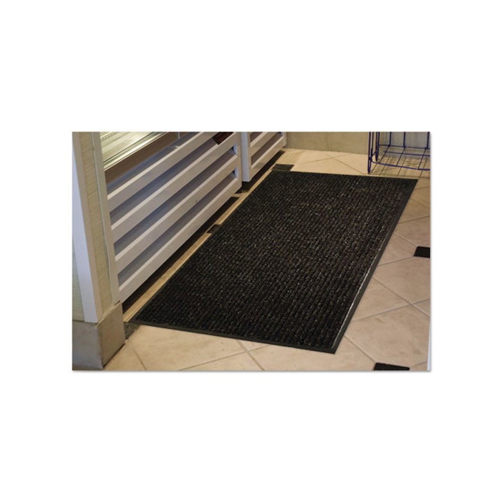 Golden Series Dual Rib Indoor Wiper Mats, Rectangular, Charcoal Gray Carpeted Surface, 48" x 72". Picture 6