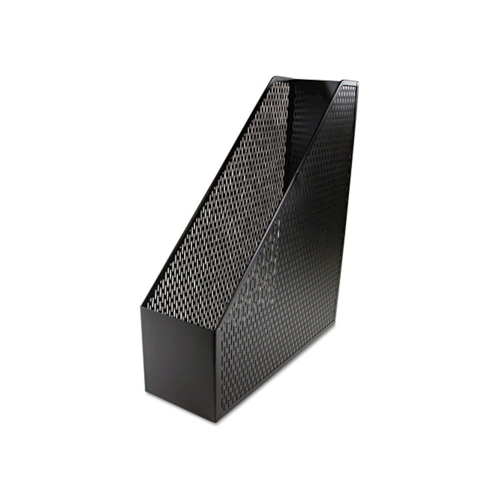 Urban Collection Punched Metal Magazine File, 3.5 x 10 x 11.5, Black. Picture 2