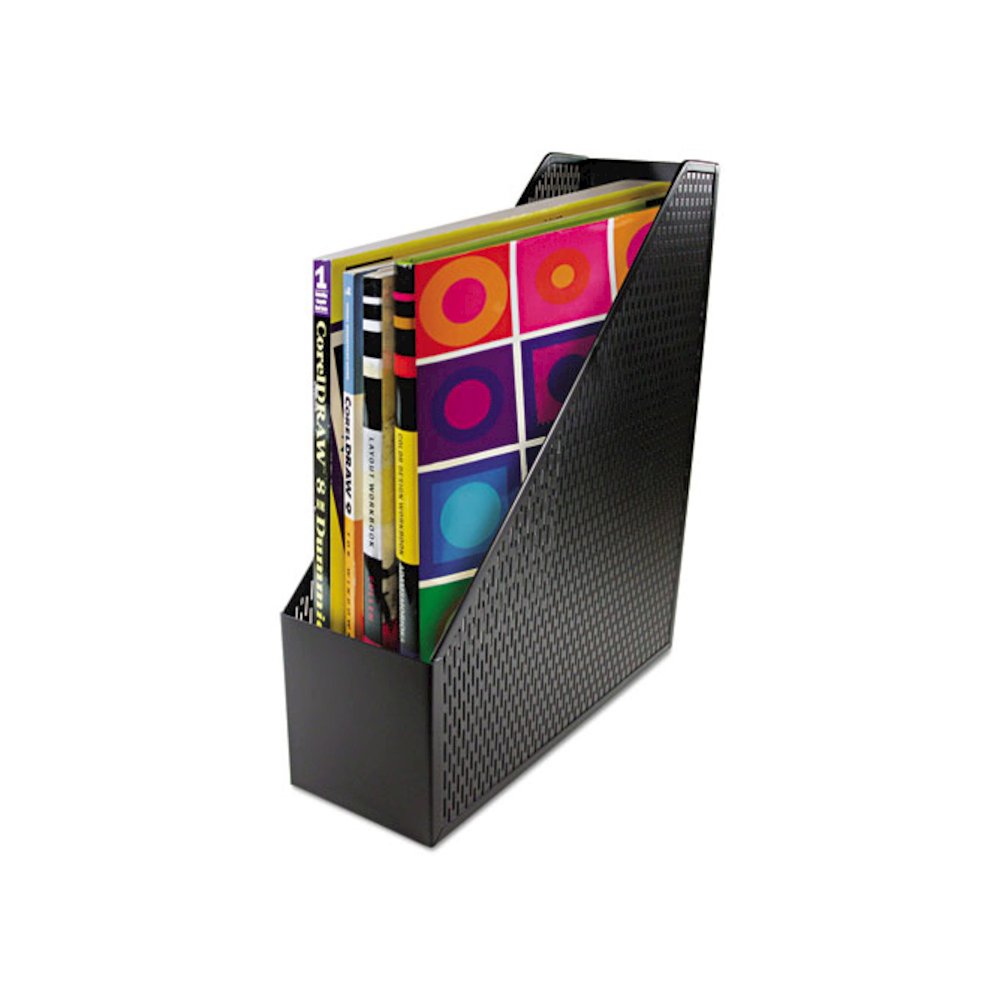 Urban Collection Punched Metal Magazine File, 3.5 x 10 x 11.5, Black. Picture 1
