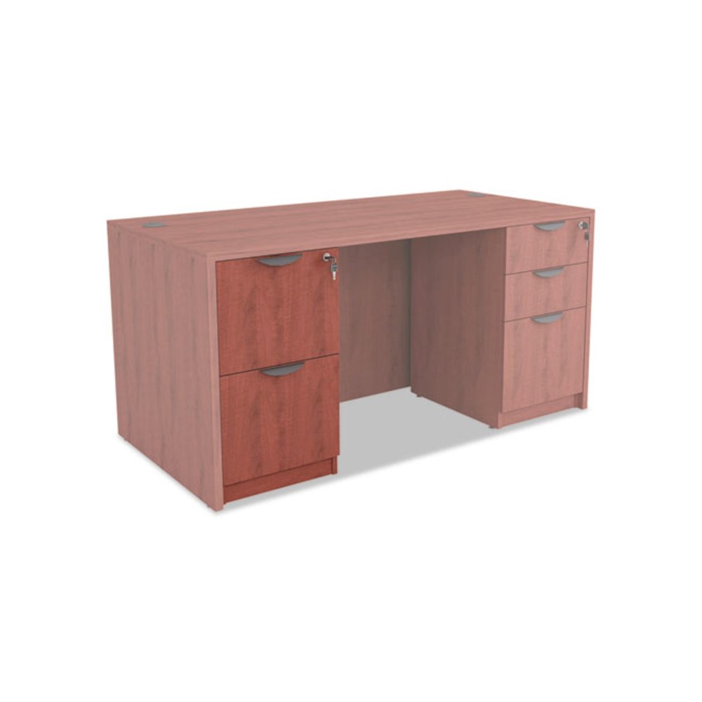 Alera Valencia Series Full Pedestal File, Left/Right, 2 Legal/Letter-Size File Drawers, Medium Cherry, 15.63" x 20.5" x 28.5". Picture 9