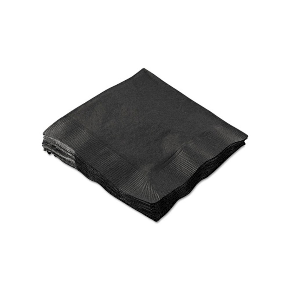 Embossed Beverage Napkins, 2-Ply, 9.5 x 9.5, Black, 1,000/Carton. Picture 5