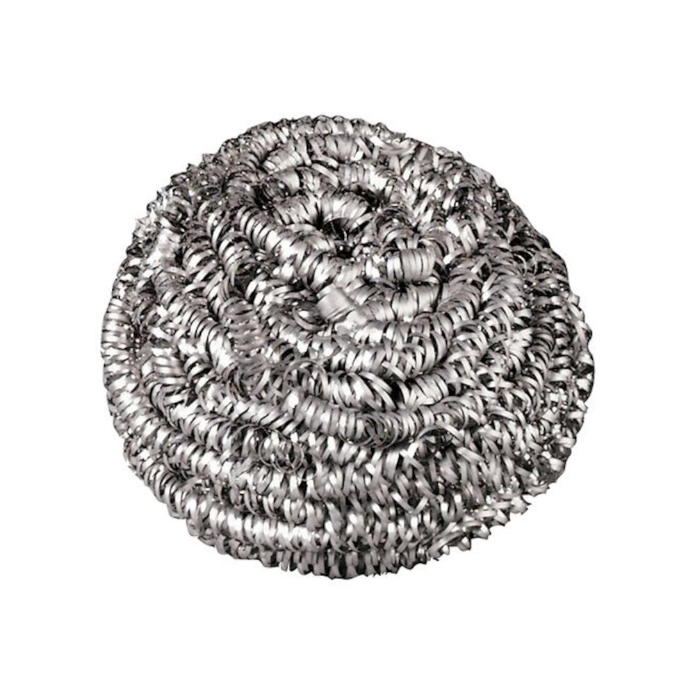 Stainless Steel Scrubber, Medium Size, Steel Gray, 72/Carton. Picture 7
