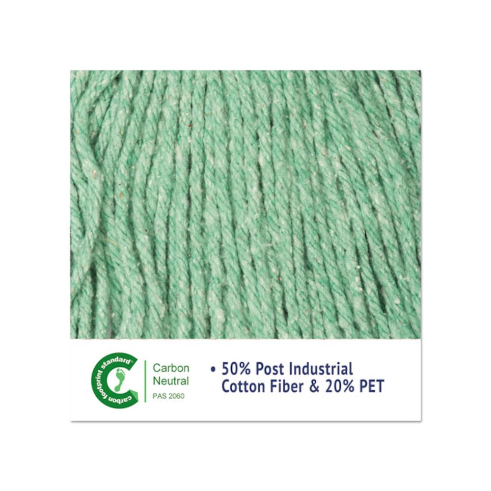 Super Loop Wet Mop Head, Cotton/Synthetic Fiber, 5" Headband, Medium Size, Green. Picture 14
