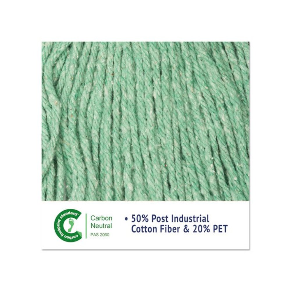 Super Loop Wet Mop Head, Cotton/Synthetic Fiber, 5" Headband, Large Size, Green. Picture 14