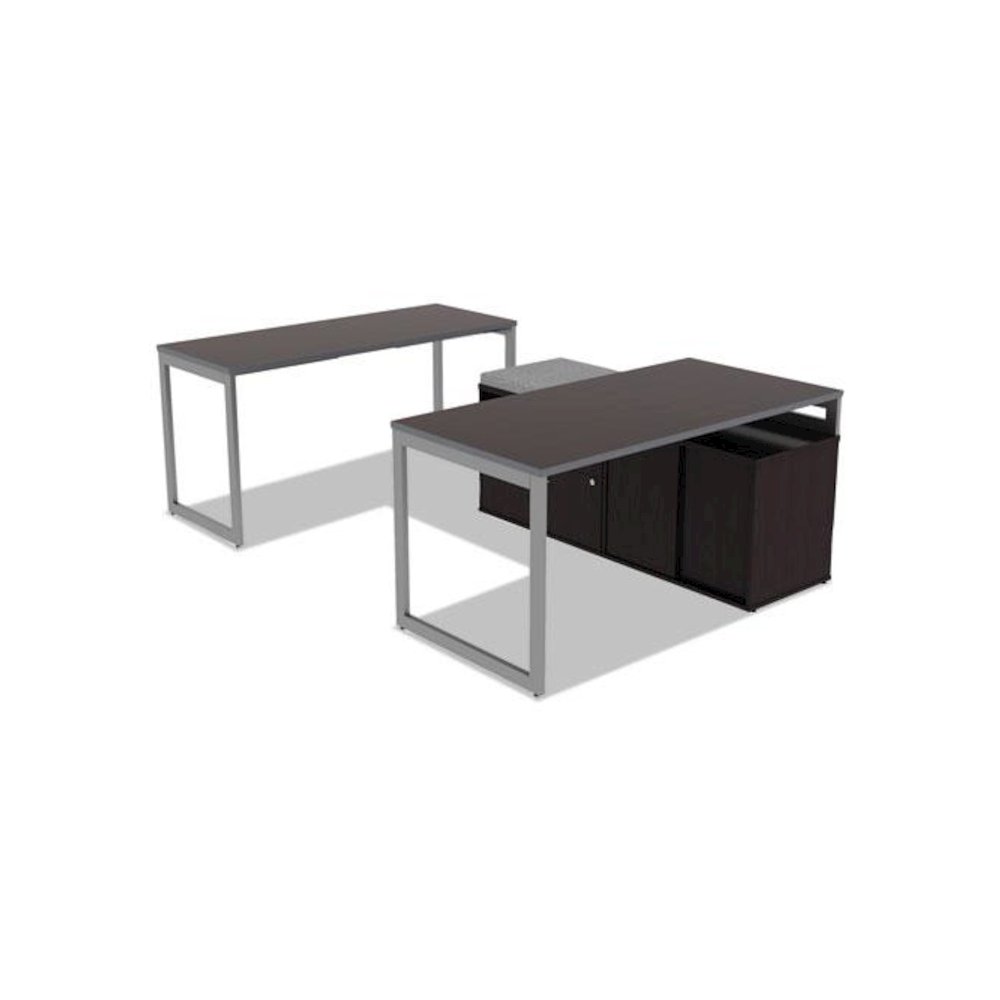 Reversible Laminate Table Top, Rectangular, 59.38w x 23.63d, Espresso/Walnut. Picture 4