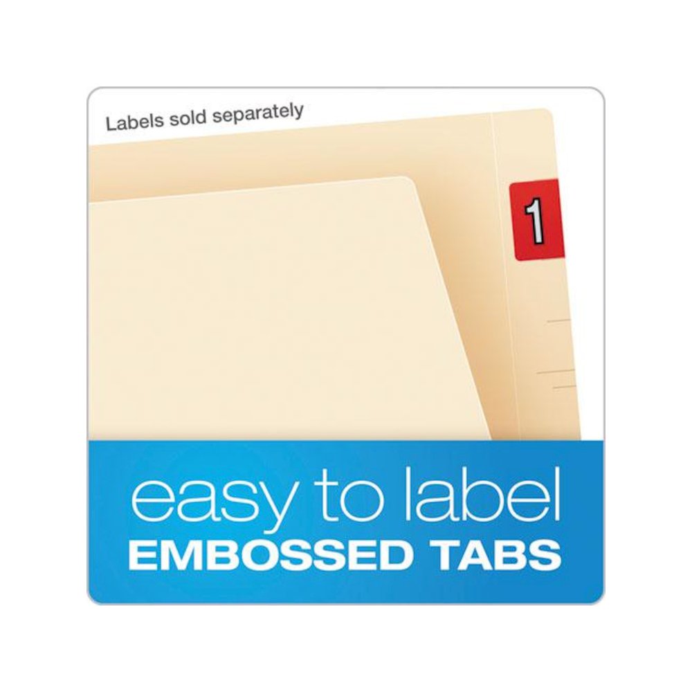 Manila Laminated End Tab Fastener Folders, Straight Tab, Expands 0.75", 1 Fastener, Letter Size, 11-pt Manila, 50/Box. Picture 5