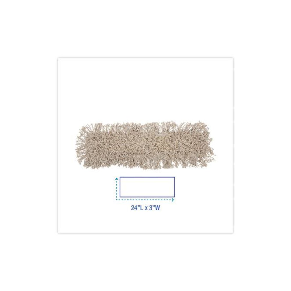Industrial Dust Mop Head, Cotton, 24 x 3, White. Picture 8