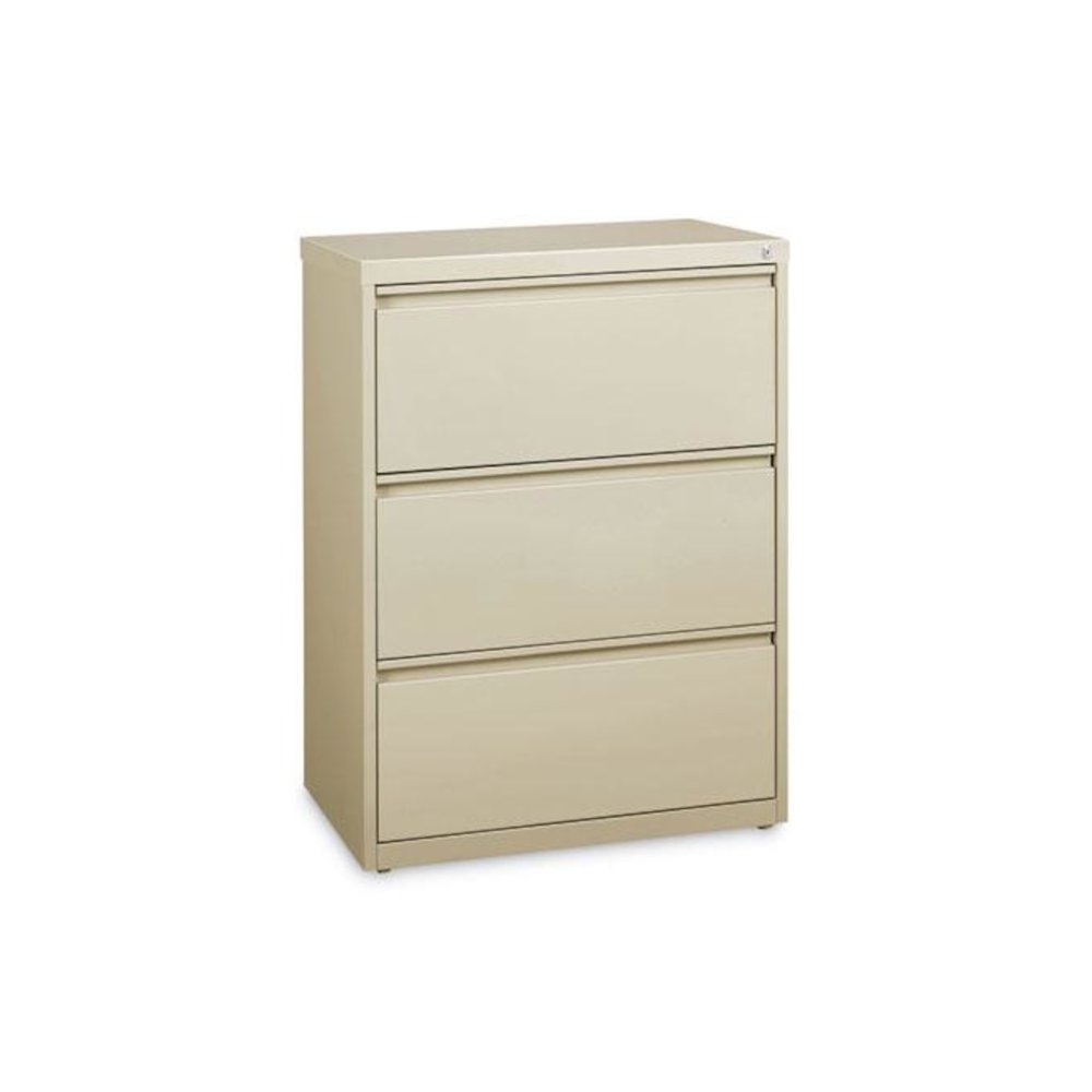 Lateral File, Three Legal/Letter/A4-Size File Drawers, 30" x 18.62" x 40.25", Putty. Picture 1