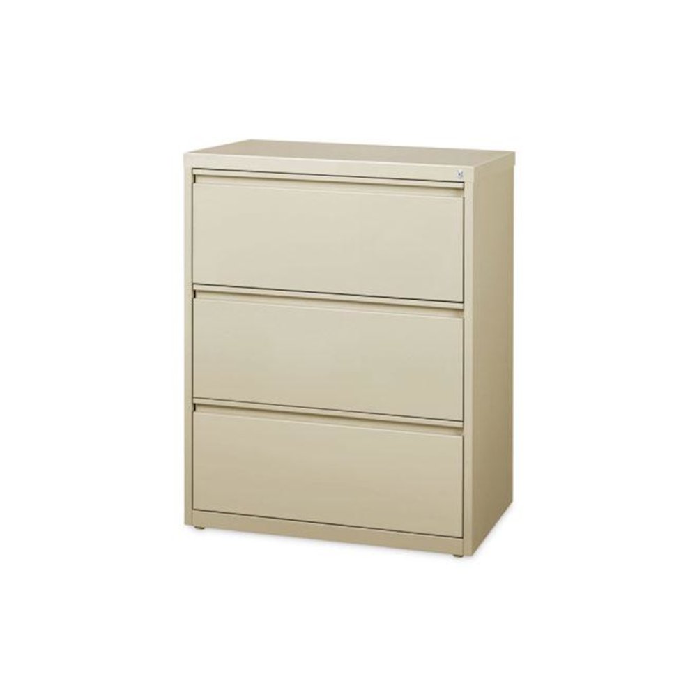 Lateral File, Three Legal/Letter/A4-Size File Drawers, 30" x 18.62" x 40.25", Putty. Picture 2